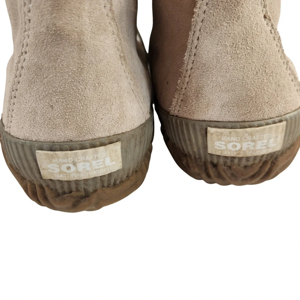 Sorel Womens Out & About Waterproof Suede Lace Up Duck Boots Taupe‎ Size 7